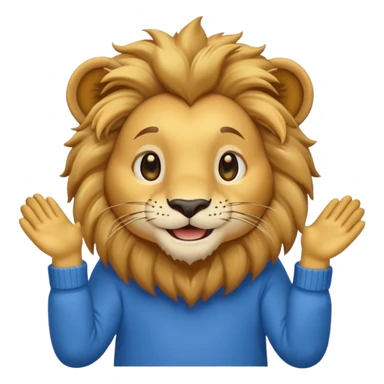 lion wearing blue jumper sticker