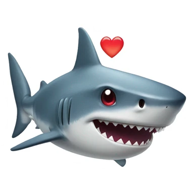 Shark with heart eyes  sticker
