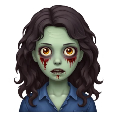 garota zumbi com cabelo escuro ondulado sticker
