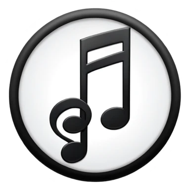 musical note on white circle background sticker