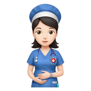 pregnant dark haired nurse sticker
