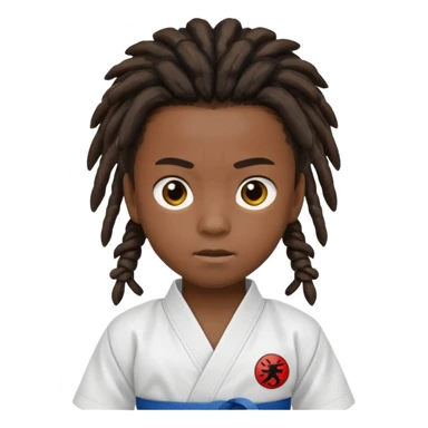 karate kids, black skin, dreadlocks sticker