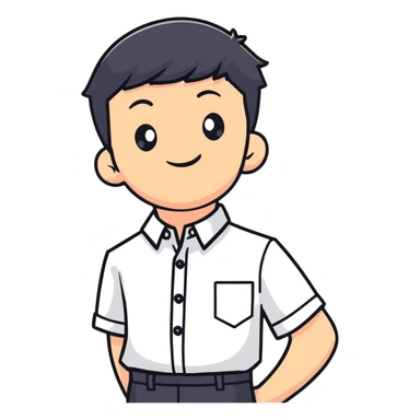 white shirt with three white buttons for a boy sticker