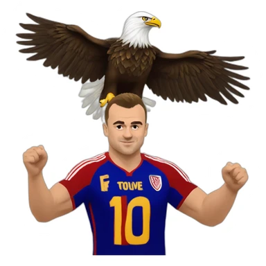 Xherdan Shaqiri making albanian eagle with hand  sticker