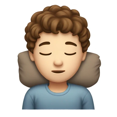 Brown hair boy sleeping sticker