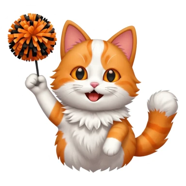 cheerleading cat with pom pom sticker