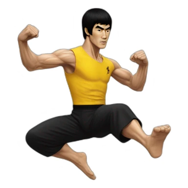 bruce lee half side-kick sticker