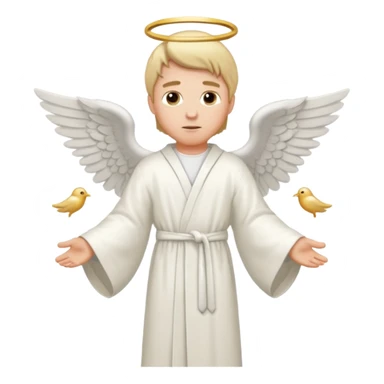 angel (man) emoji, standing, cartoon style sticker