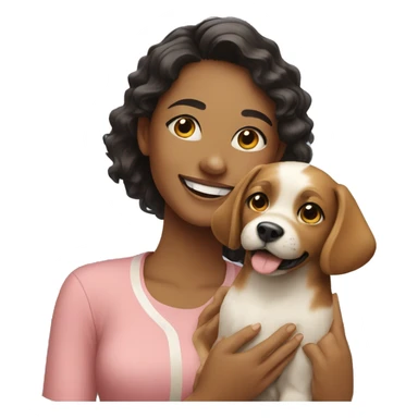 Pretty girl smiling with dog sticker