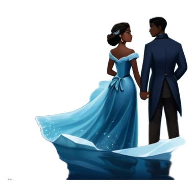 Icon for Titanic Movie: A vintage movie poster-style design featuring a dramatic scene of the ship, the iceberg, and a romantic silhouette of the main couple. Include elements like the ship’s bow, water splashes, and a starry sky in the background. Retro cinematic feel. Transparent background. sticker