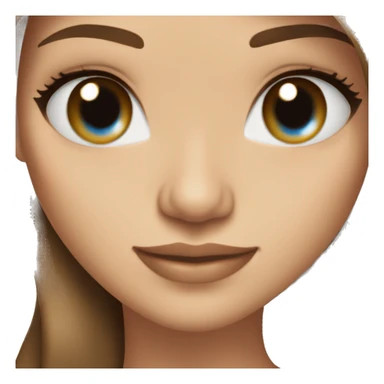 Very beautiful woman, long brown straight hair, blue eyes and light skin  sticker