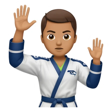 Karate Emoji with Seattle Seahawks sticker