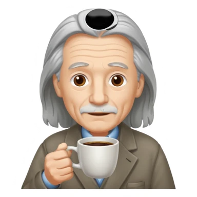 elderly with coffee men long hair sticker