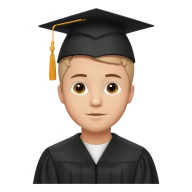 Graduated Students, Male, proudly, short hair, wearing graduation cap sticker