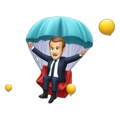 Emmanuel Macron saut en parachute  sticker