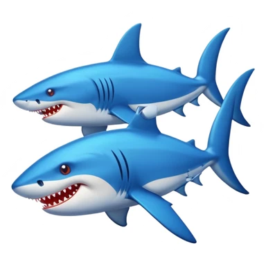 Tiburón con gatos azules sticker