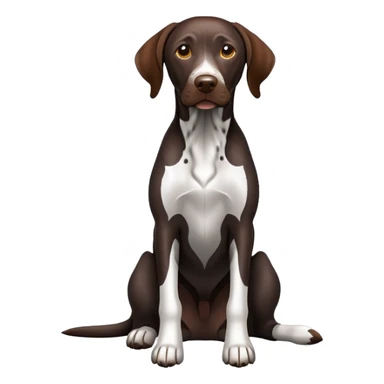 Black German shorthaired pointer sitting sticker