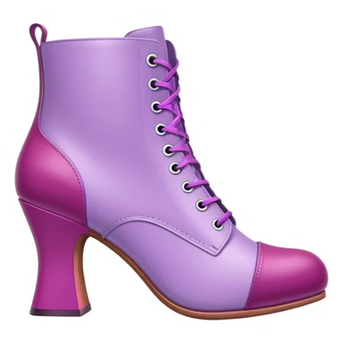 lilac colored boot with magenta heel and toe cover sticker