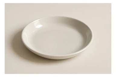 empty dish, white ceramic, realistic sticker