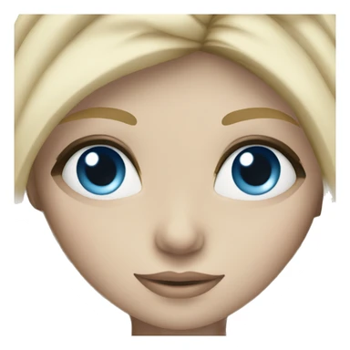 blonde girl with darker roots with blue eyes white sticker