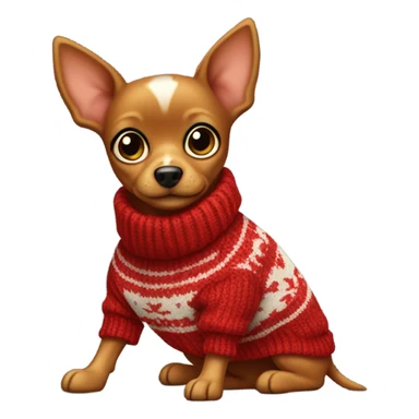 red toy terrier with a sweater  sticker