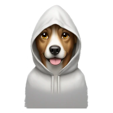 Dog wearing a hoode sticker