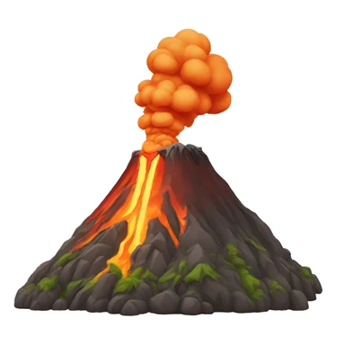 Volcano erupting sticker