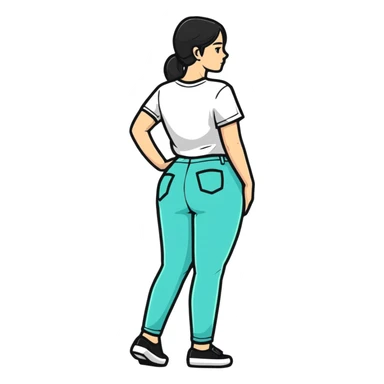 Woman in booty shirts sticker