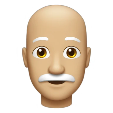 Bald men with long mustache sticker