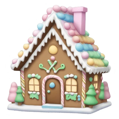 Pastel gingerbread house sticker