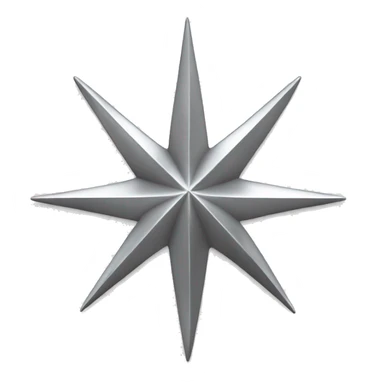 **Metal star 4-spike in ios emoj style, white background --v 6.0** - <@1004677901674881136> (fast) sticker