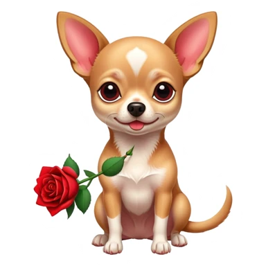 Chihuahua holding rose sticker