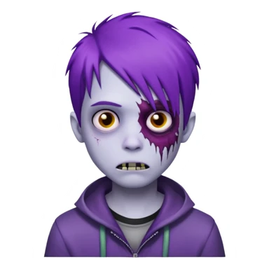 boy emo zombie purple hair sticker