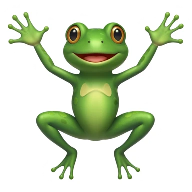 Frog with arms out wide left and right sticker