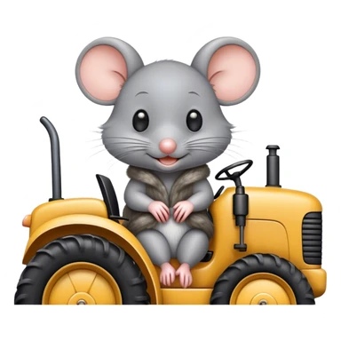 süsse maus sitzt im traktor sticker