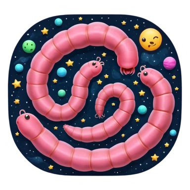 Worms eating starts in space sticker