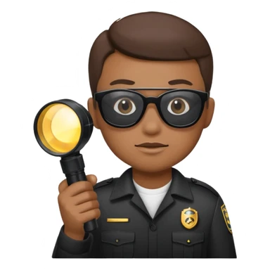 school security, sun glasses, holding flashlight sticker