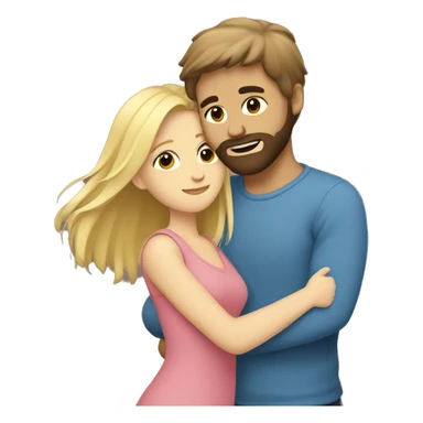 blonde girl and brown-haired, bearded boy cuddling  sticker