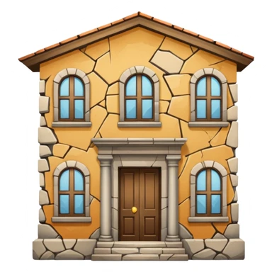 A building that is cracking and collapsing sticker