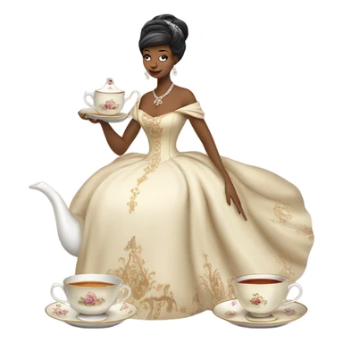 queen serving tea sticker