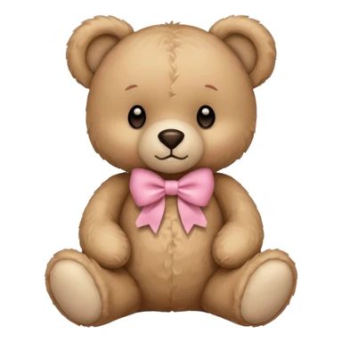A teddy bear with a pink bow sticker