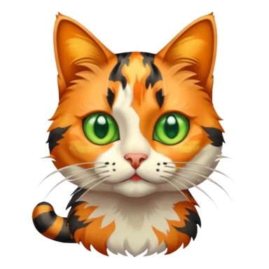 full body anxious looking colourful light calico tabby cat with large patchy patterns sticker
