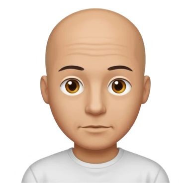 bald man with t shirt sticker