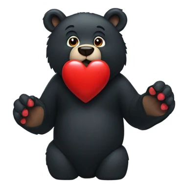 Black bear with heart sticker
