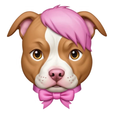 pitbull with hair ribbon  sticker