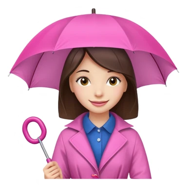 Girl with pink umbrella sticker