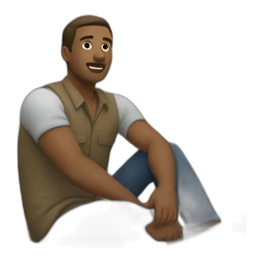 a man sitting in a river sticker