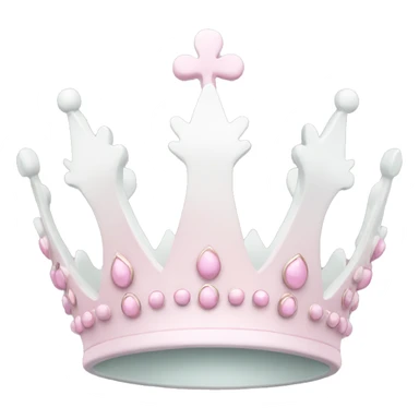 White and pastel pink crown sticker