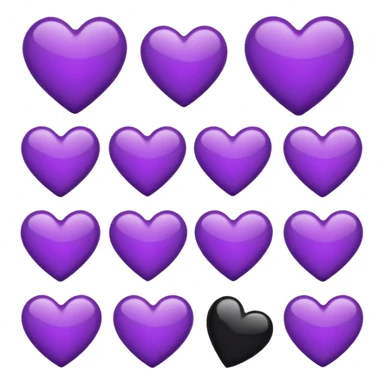 Black and purple heart emoji mix sticker