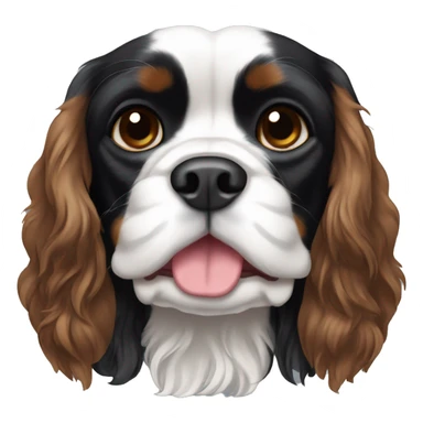 Completely Black cavalier King Charles spaniel. No brown and no white sticker